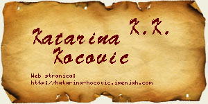 Katarina Kočović vizit kartica